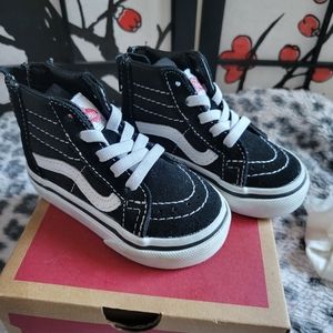 Vans sk-8 black & white unisex baby toddler  shoes 4